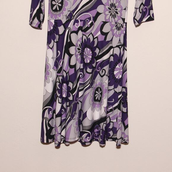 Vintage 70s Sunny  Floral Print Dress Size Medium Made in USA - Picture 7 of 8